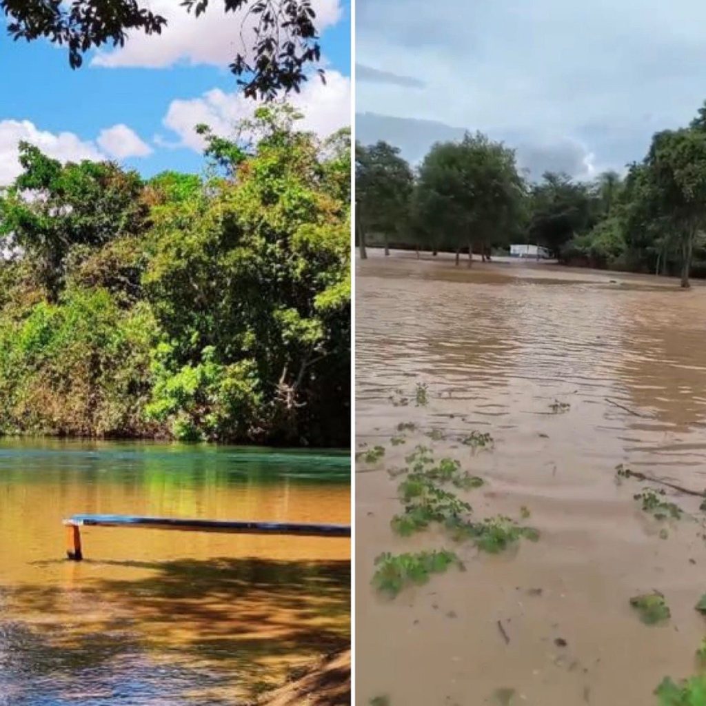 Rompimento de barragem atingiu ponto turístico no Tocantins; veja antes e depois