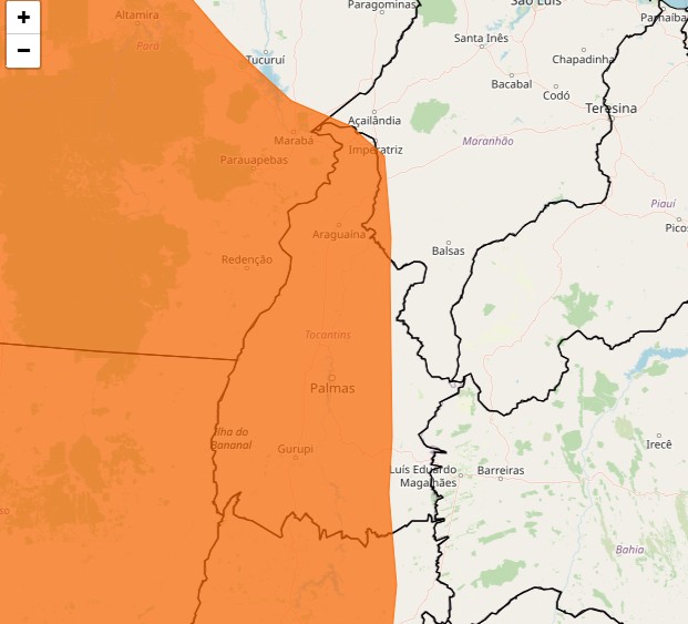 Tocantins entra em alerta laranja para chuvas intensas e risco de alagamentos, alerta Inmet